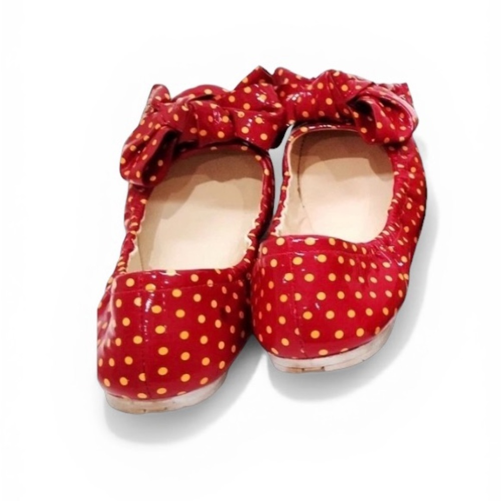 Prada Red Polka Dot Patent Ballet Flats with Bow IT35.5 - Picture 7 of 8